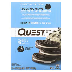 Quest Nutrition（クエストニュートリション）, プロテインバー、クッキー & クリーム、12本、各2.12オンス (60 g) 