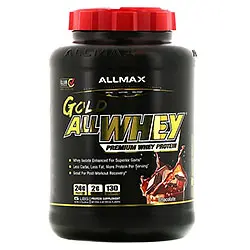 ALLMAX, Gold AllWhey（ゴールドオールホエイ）、プレミアムホエイタンパク質、チョコレート、2.27kg（5ポンド）